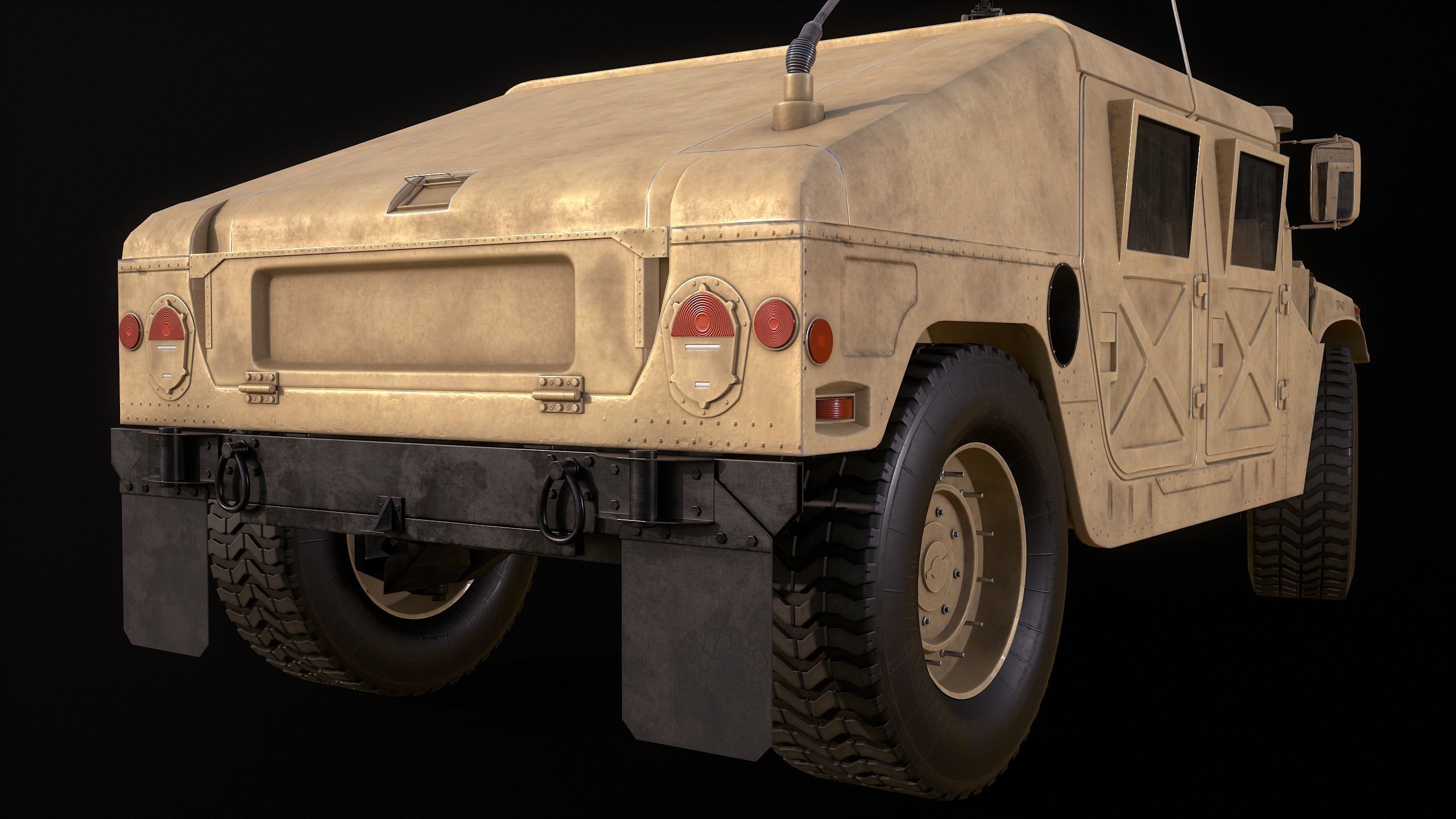 HMMWV M-998M2 Humvee 3D-Model Game Ready Low-poly 3D model_4
