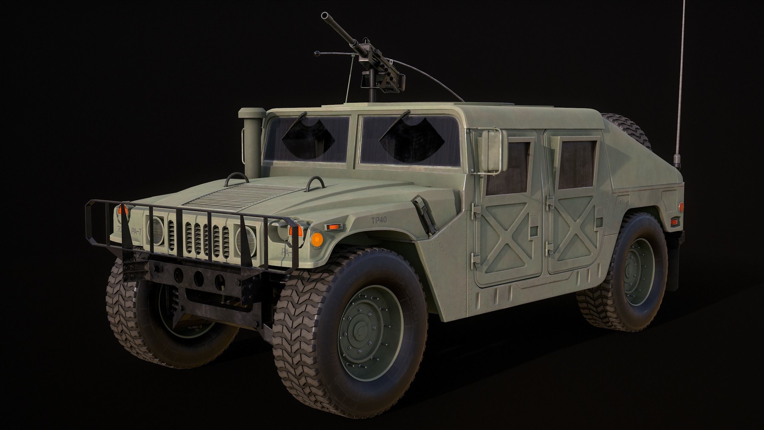 HMMWV M-998M2 Humvee 3D-Model Game Ready Low-poly 3D model_2