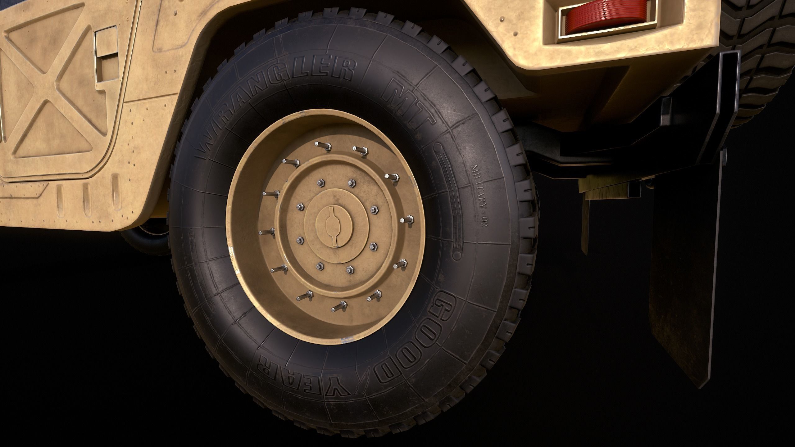 HMMWV M-998M2 Humvee 3D-Model Game Ready Low-poly 3D model_9