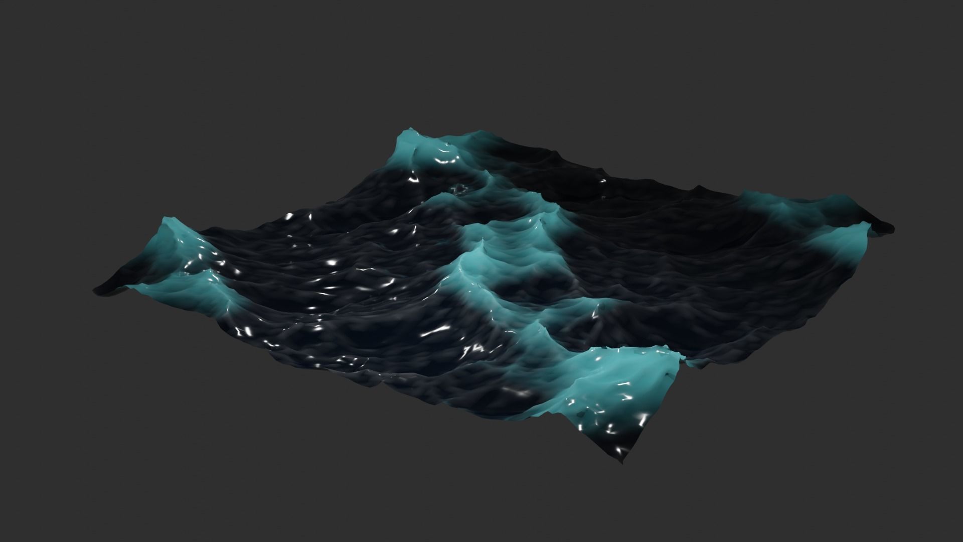 Ocean - made in Blender Low-poly 3D model_1
