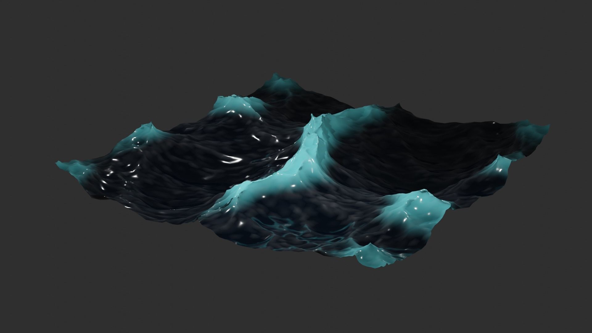 Ocean - made in Blender Low-poly 3D model_7