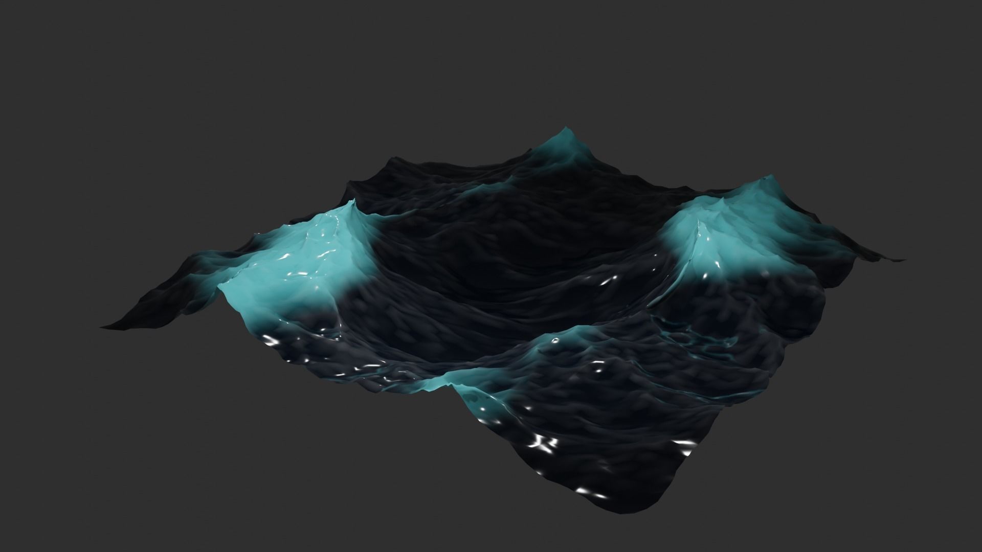 Ocean - made in Blender Low-poly 3D model_10