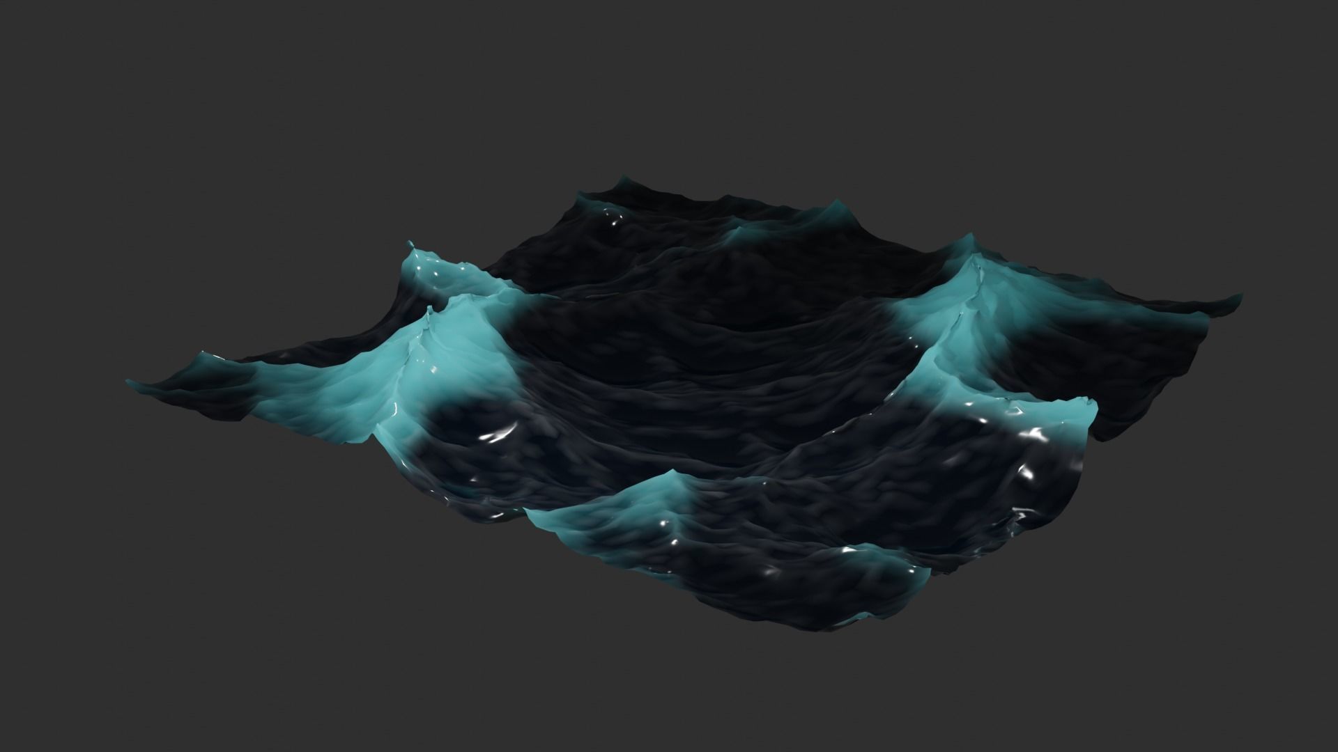 Ocean - made in Blender Low-poly 3D model_9