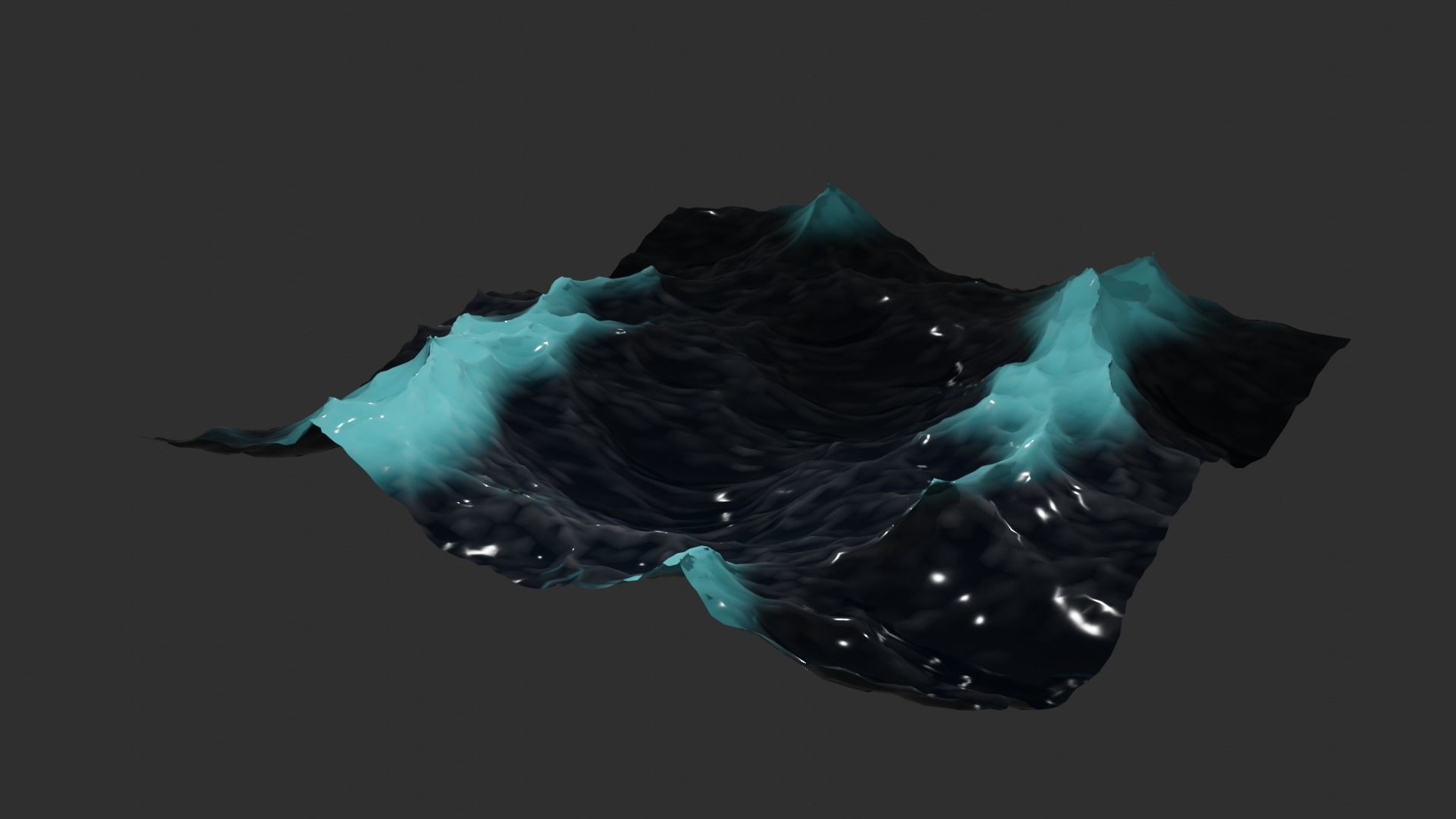Ocean - made in Blender Low-poly 3D model_3
