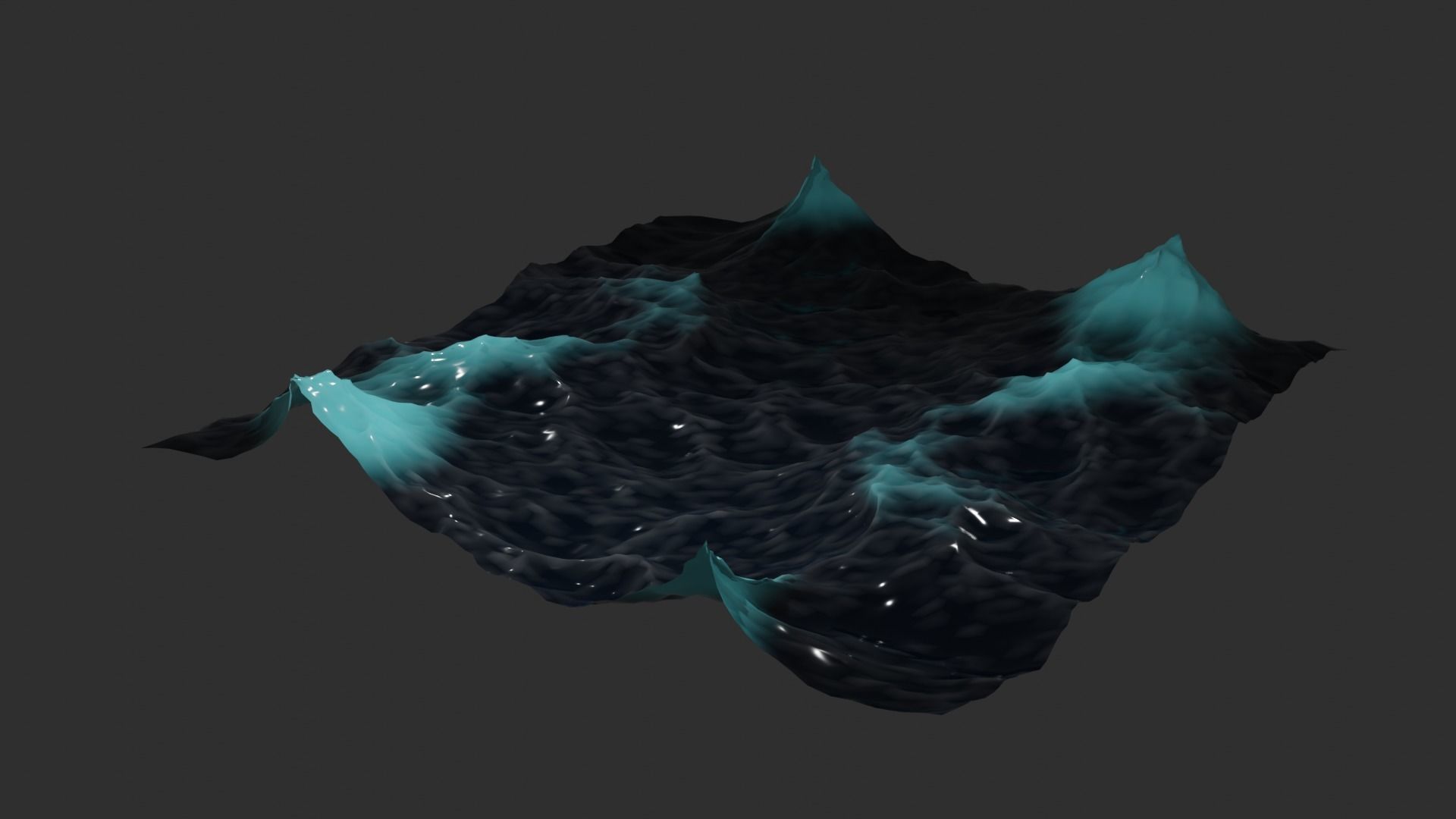 Ocean - made in Blender Low-poly 3D model_2