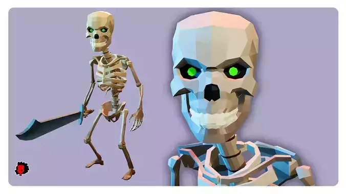 Stylized Low Poly Skeleton