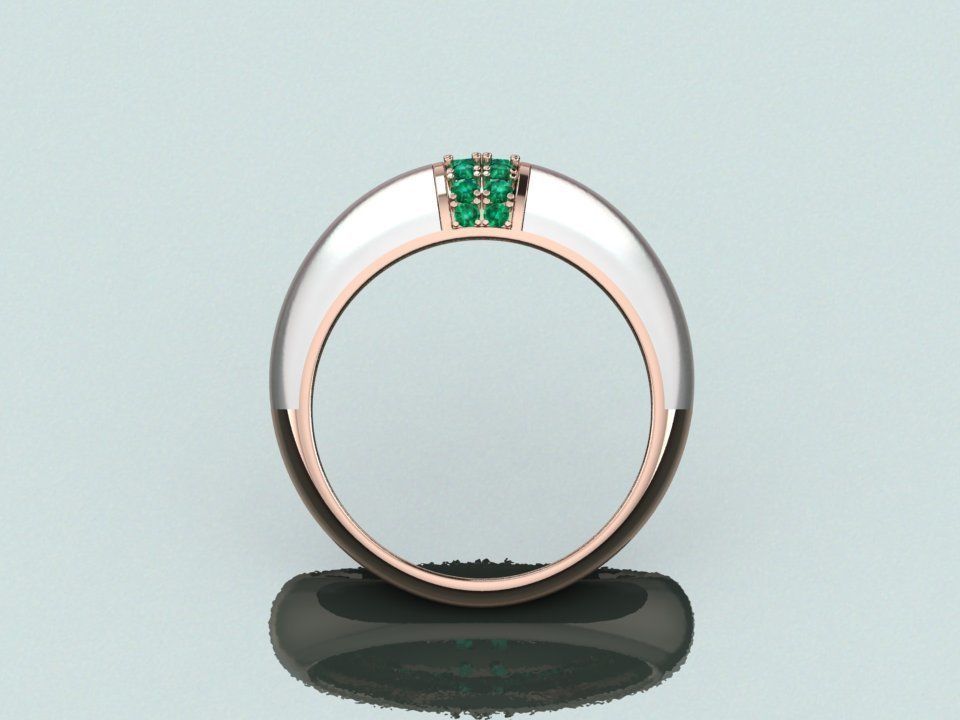 Enamel Gold Ring 3D print model_3