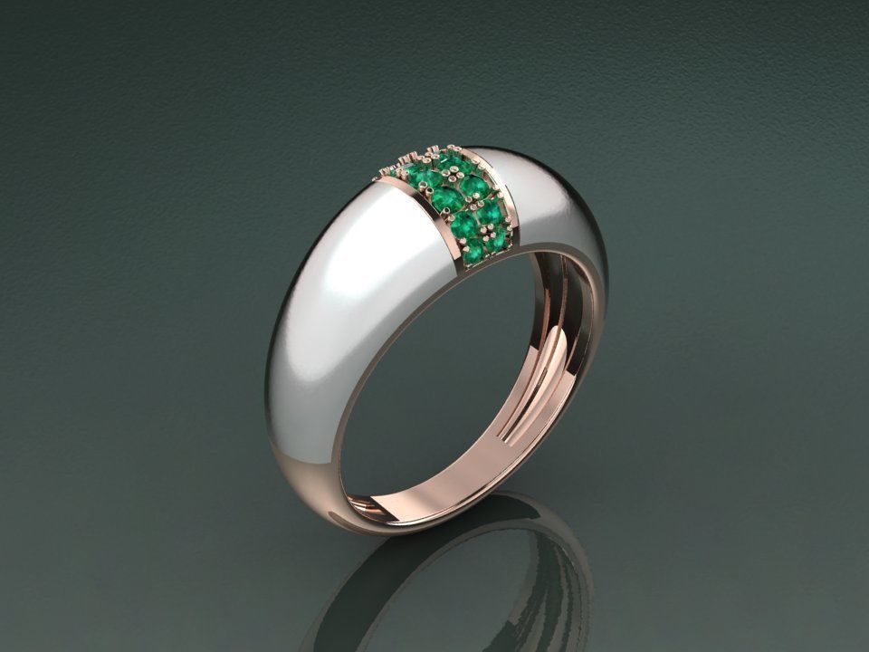 Enamel Gold Ring 3D print model_1