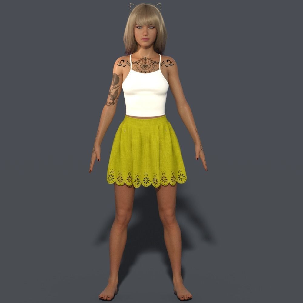 Game Ready Download Your Rigged Alisha Animated Model 3D model_2