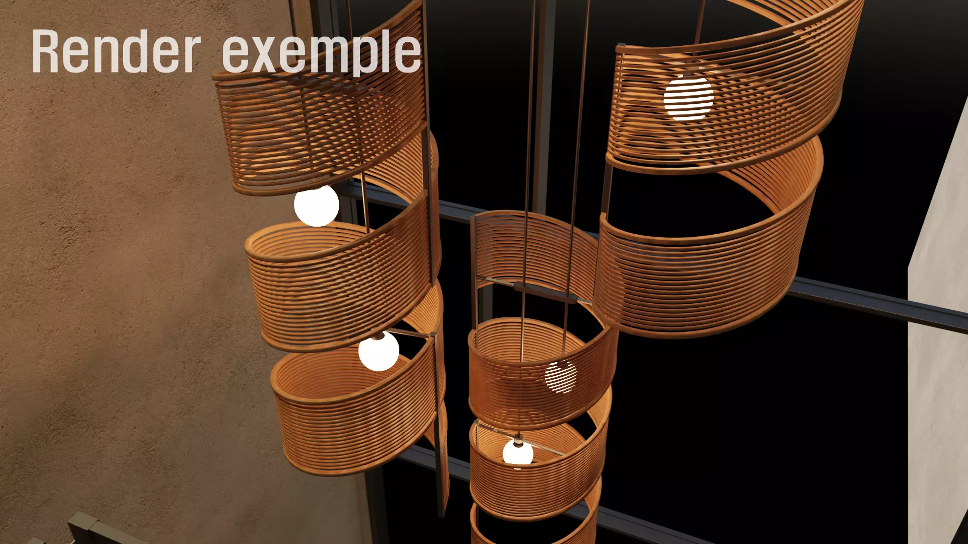 Zen chandelier 1 3D model_0