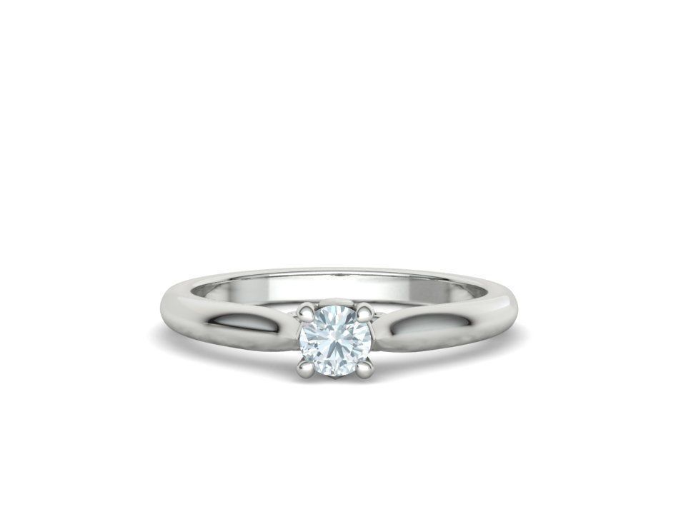 Paris Solitaire Ring 4mm Stone 2 RINGS ITEM 3D print model_36