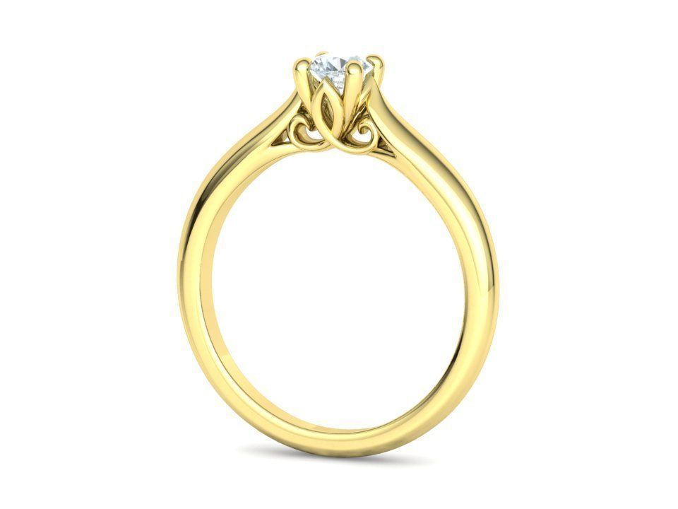 Paris Solitaire Ring 4mm Stone 2 RINGS ITEM 3D print model_52