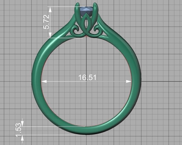 Paris Solitaire Ring 4mm Stone 2 RINGS ITEM 3D print model_40