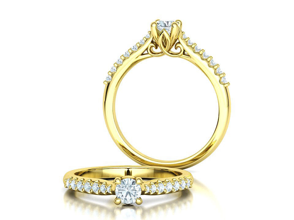 Paris Solitaire Ring 4mm Stone 2 RINGS ITEM 3D print model_5