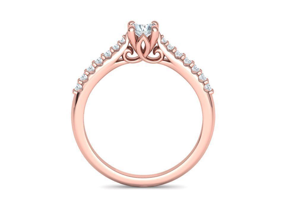 Paris Solitaire Ring 4mm Stone 2 RINGS ITEM 3D print model_27