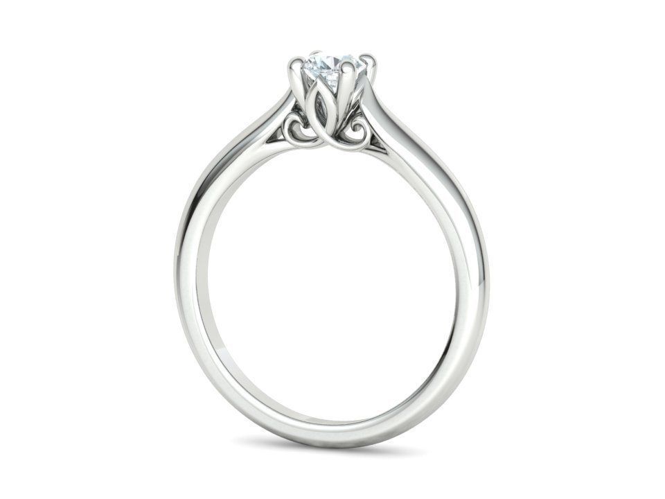 Paris Solitaire Ring 4mm Stone 2 RINGS ITEM 3D print model_53