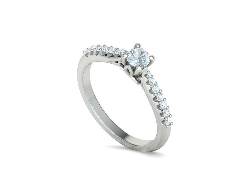 Paris Solitaire Ring 4mm Stone 2 RINGS ITEM 3D print model_22