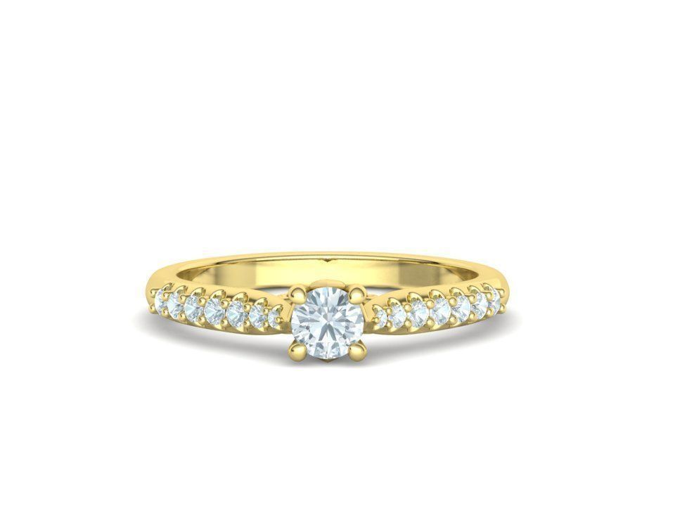 Paris Solitaire Ring 4mm Stone 2 RINGS ITEM 3D print model_8