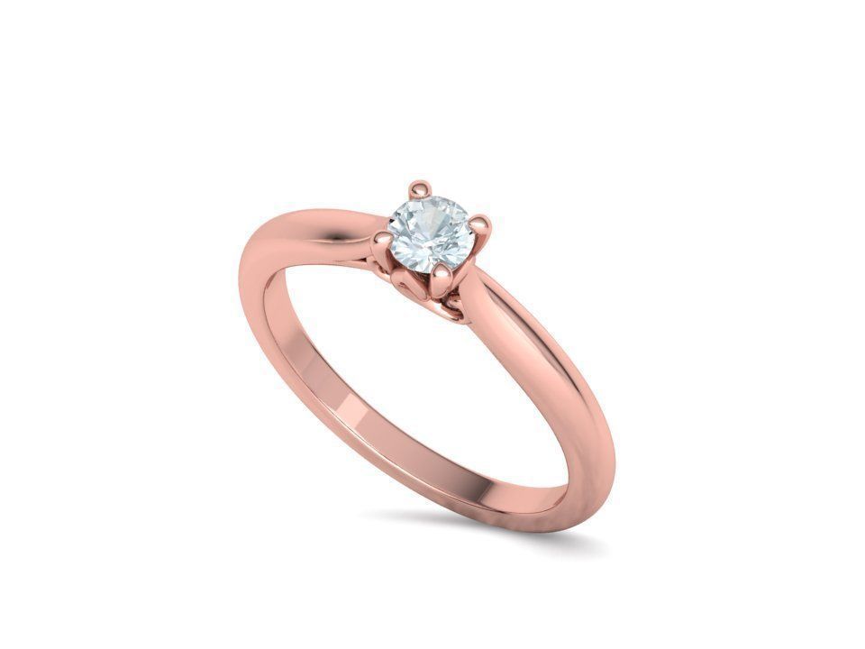 Paris Solitaire Ring 4mm Stone 2 RINGS ITEM 3D print model_45