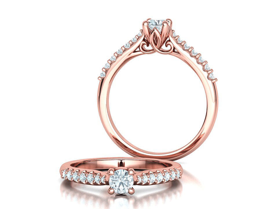 Paris Solitaire Ring 4mm Stone 2 RINGS ITEM 3D print model_4