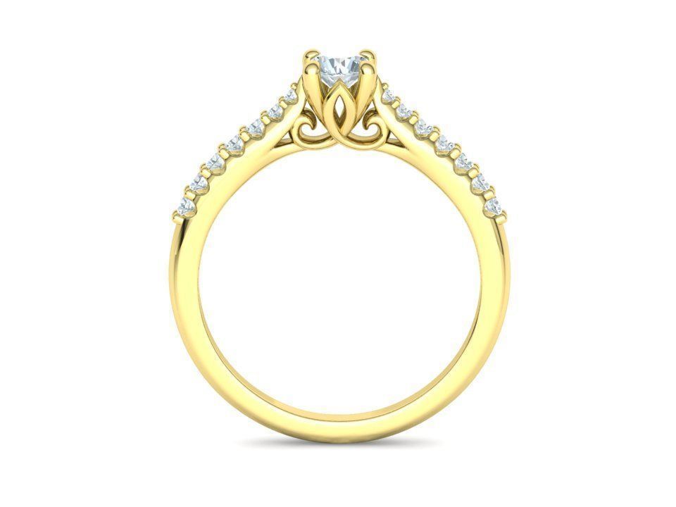 Paris Solitaire Ring 4mm Stone 2 RINGS ITEM 3D print model_30