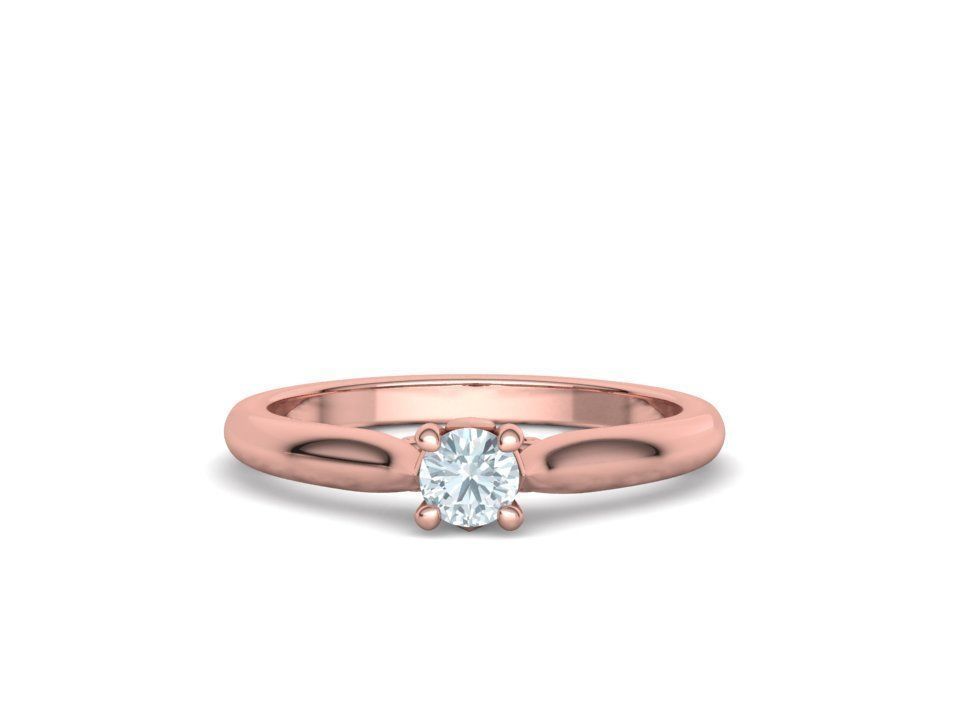 Paris Solitaire Ring 4mm Stone 2 RINGS ITEM 3D print model_34