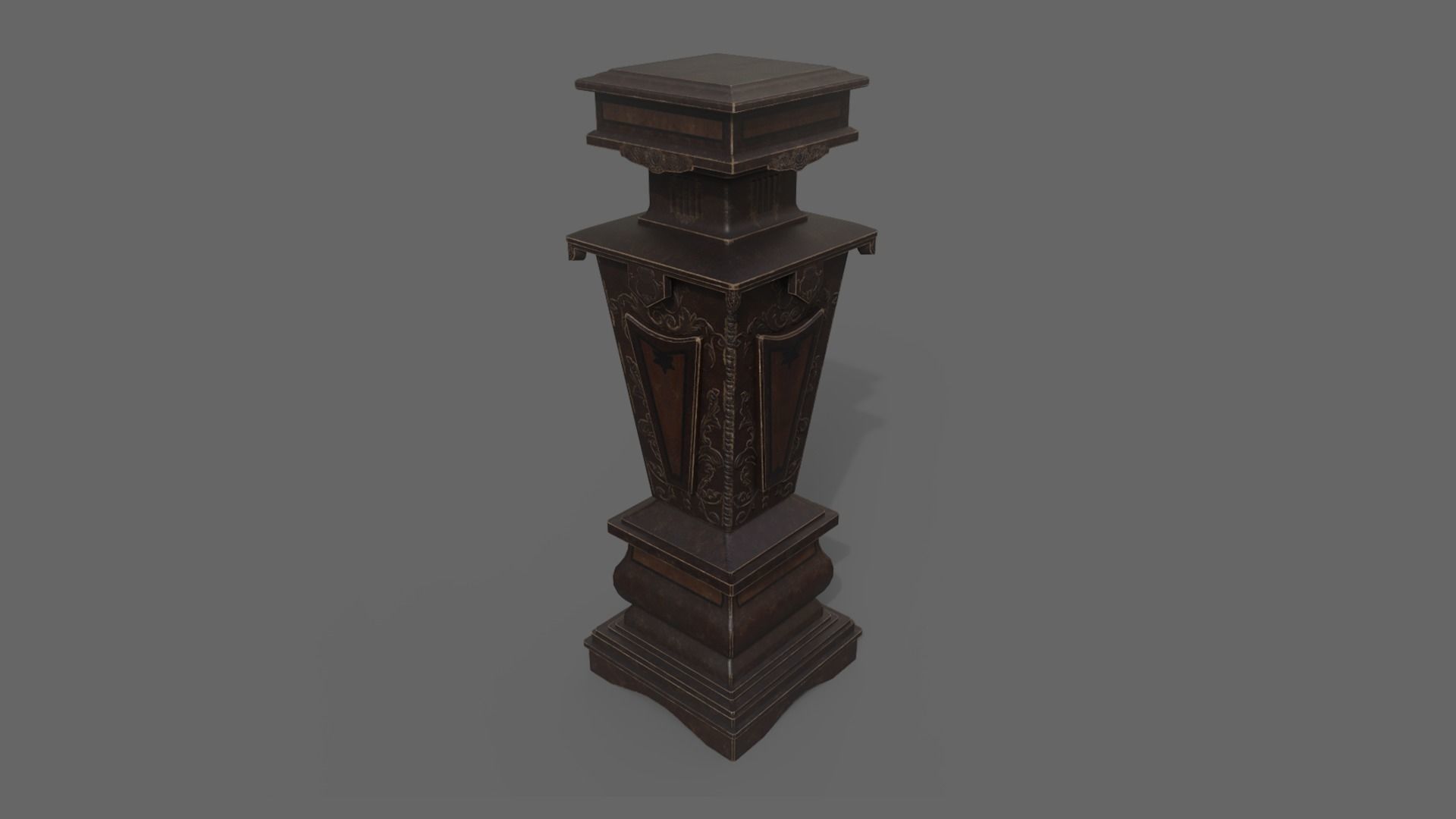 Victorian Decorative Collumn Low-poly 3D model_1
