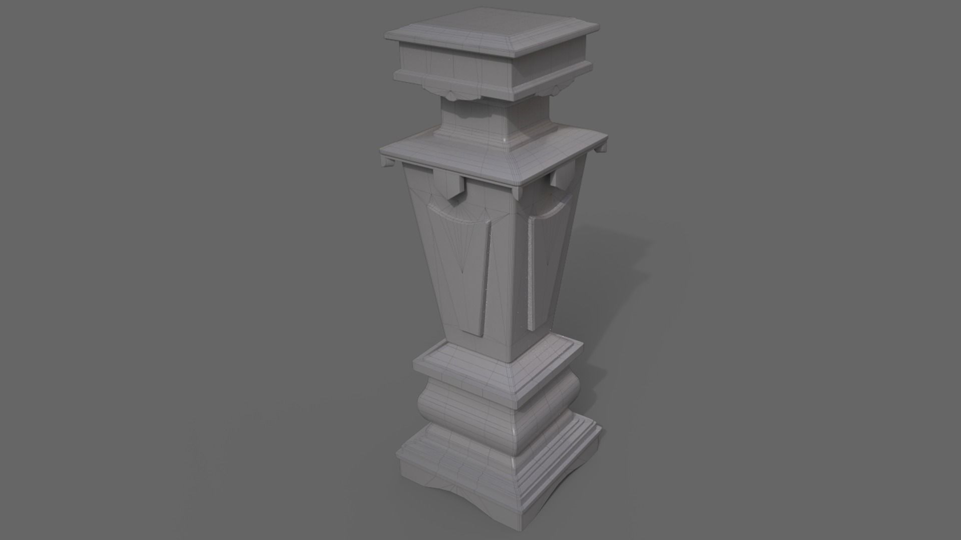 Victorian Decorative Collumn Low-poly 3D model_4