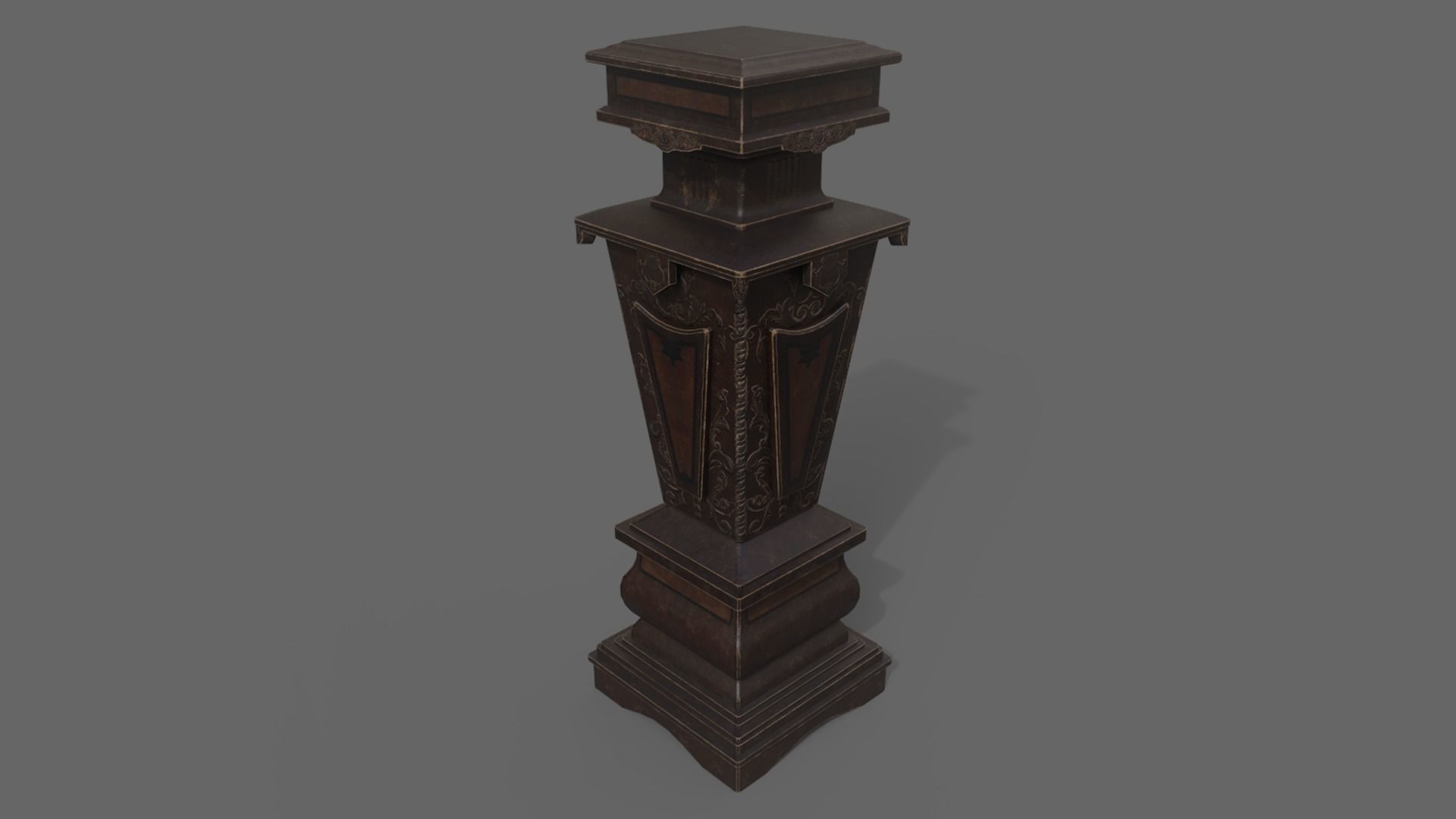 Victorian Decorative Collumn Low-poly 3D model_2