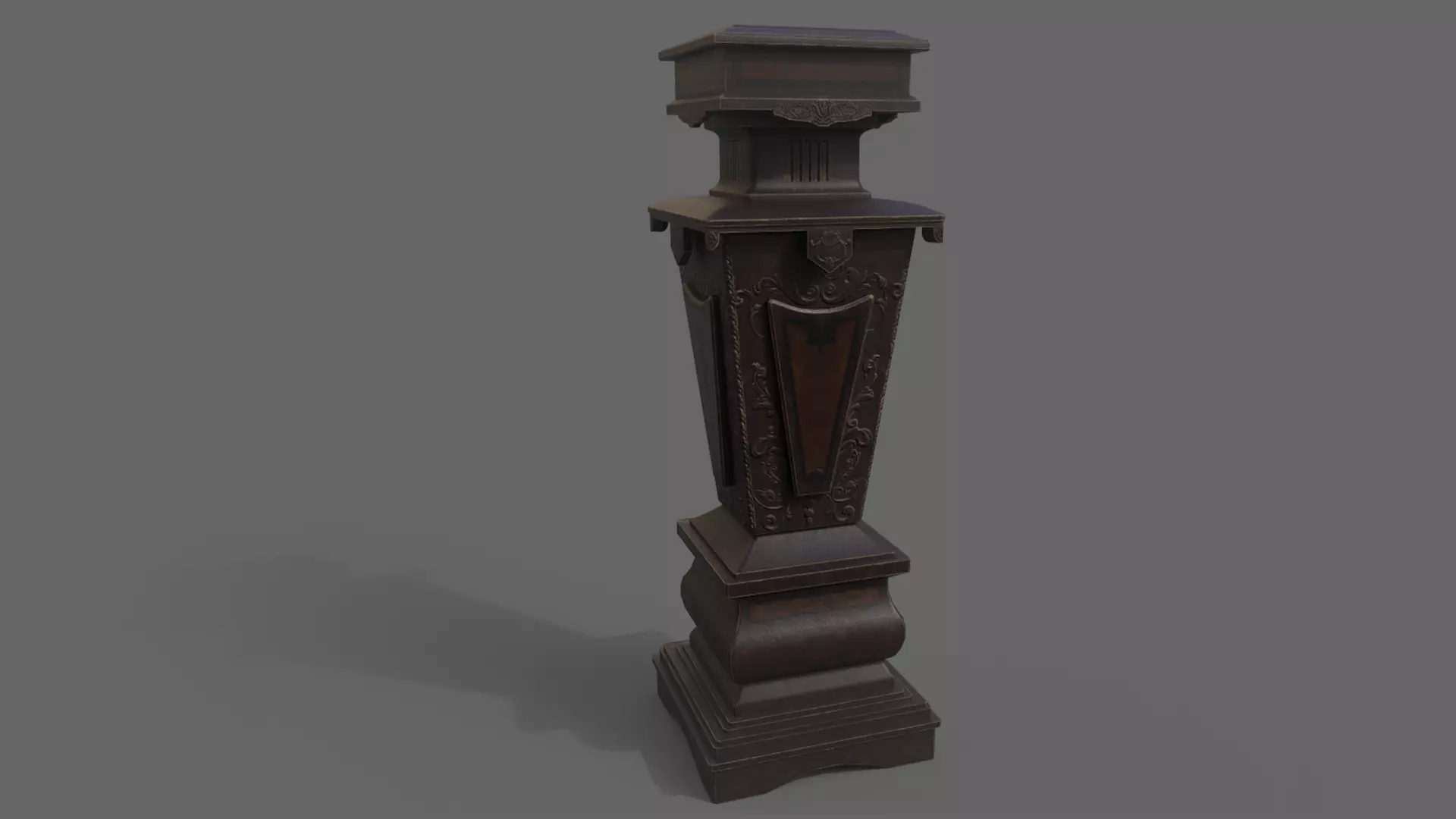 Victorian Decorative Collumn Low-poly 3D model_0