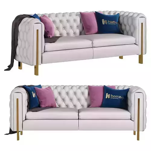  Modern Velvet Upholstered Sofa by Homary