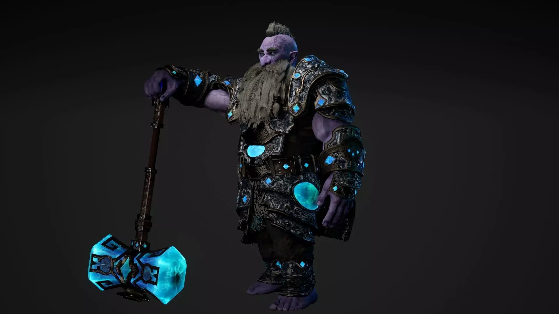 Frost Dwarf Low-poly 3D model_0