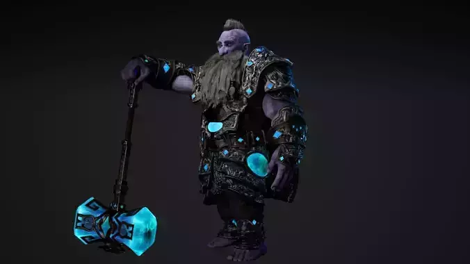 Frost Dwarf Low-poly 3D model