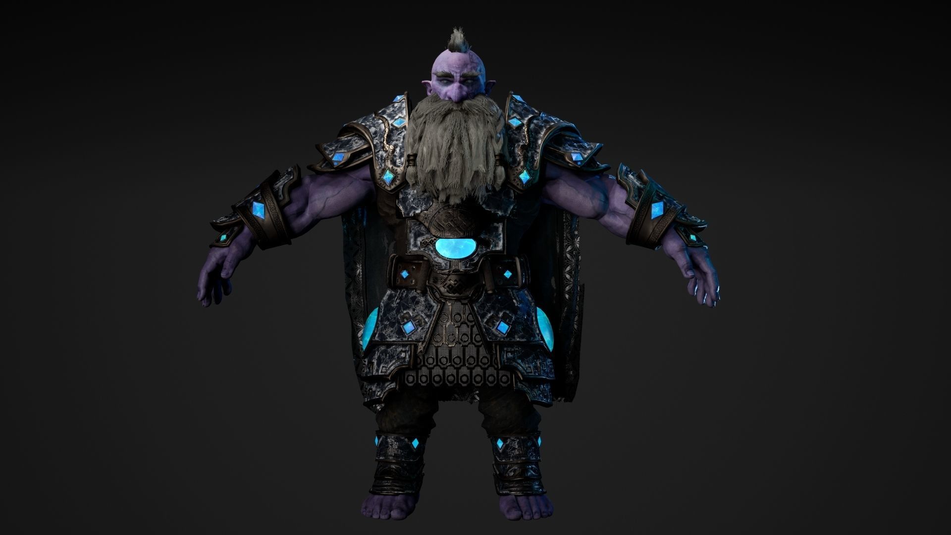 Frost Dwarf Low-poly 3D model_9