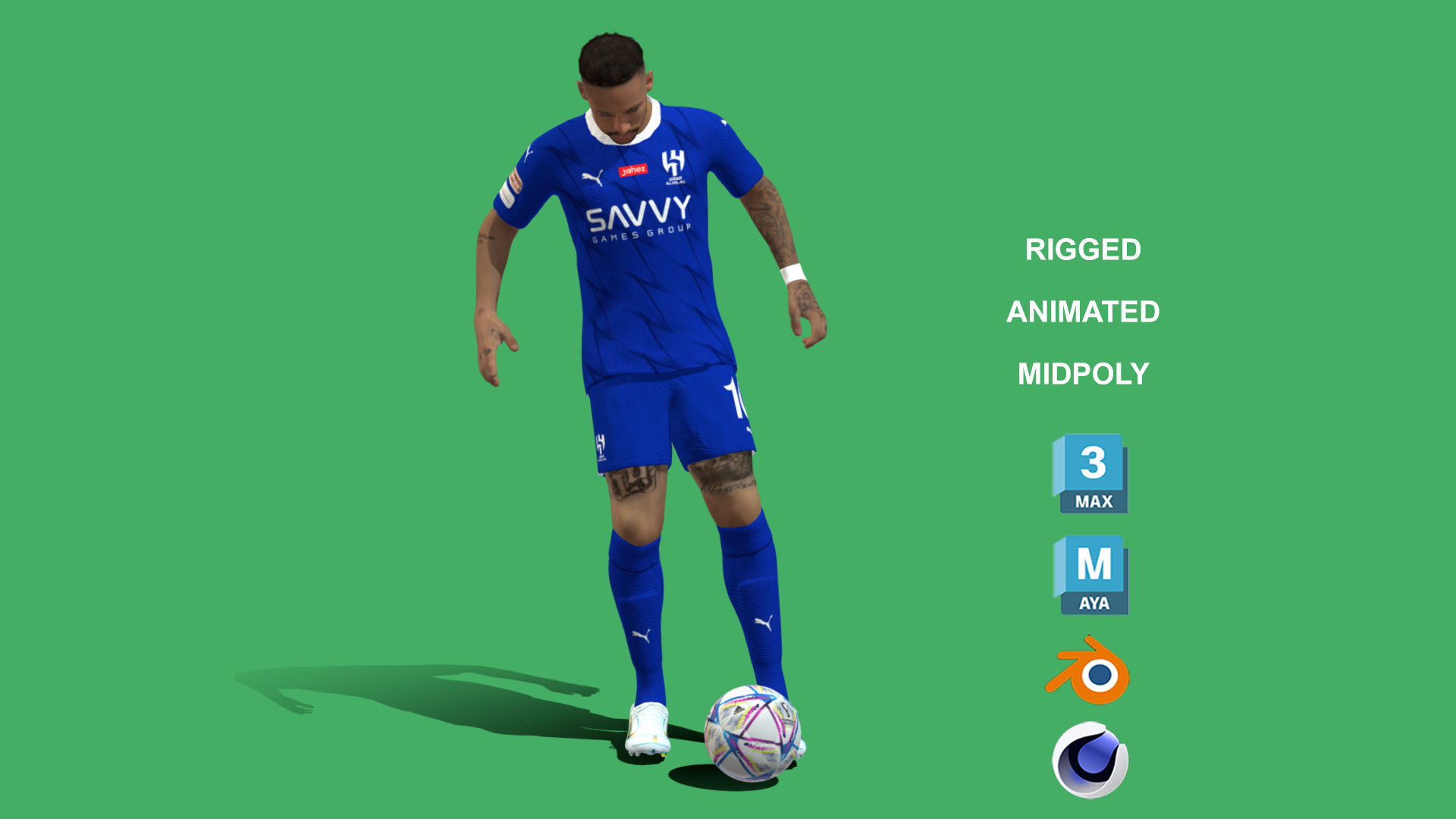 3D Rigged Neymar Animation Al-Hilal 2024 3D model_2
