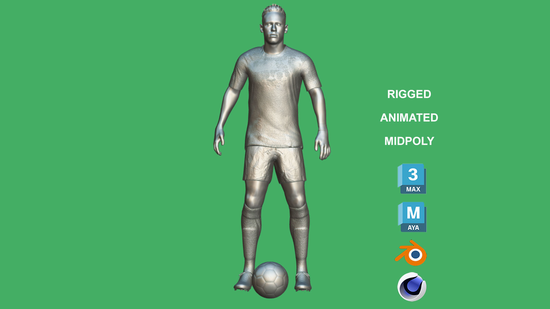 3D Rigged Neymar Animation Al-Hilal 2024 3D model_10