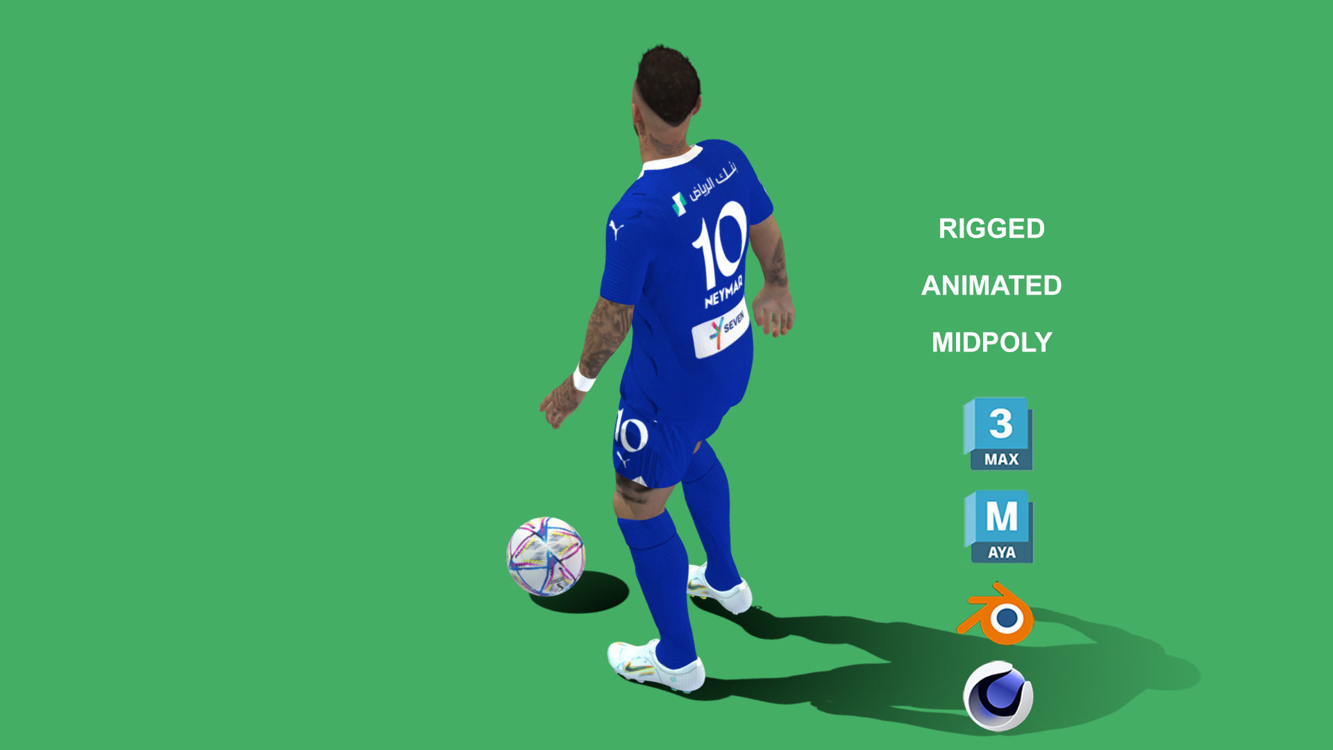 3D Rigged Neymar Animation Al-Hilal 2024 3D model_8