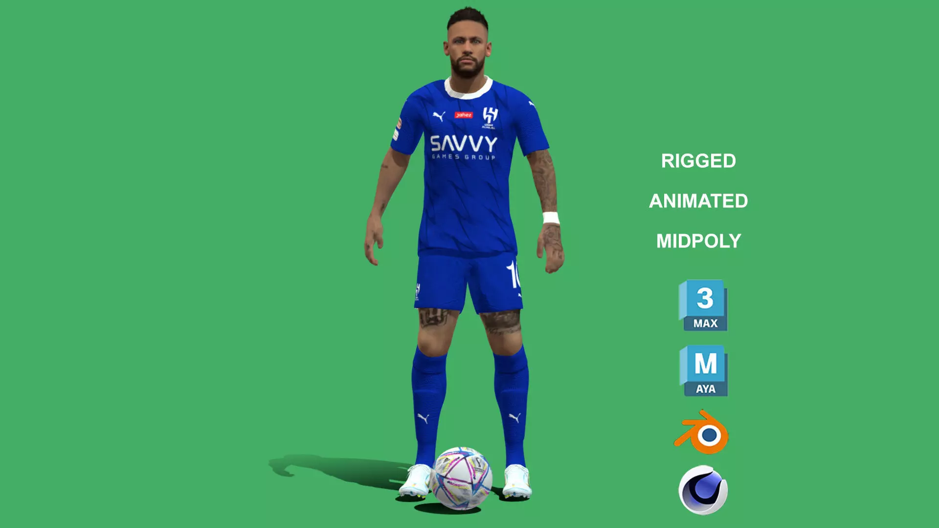 3D Rigged Neymar Animation Al-Hilal 2024 3D model_0