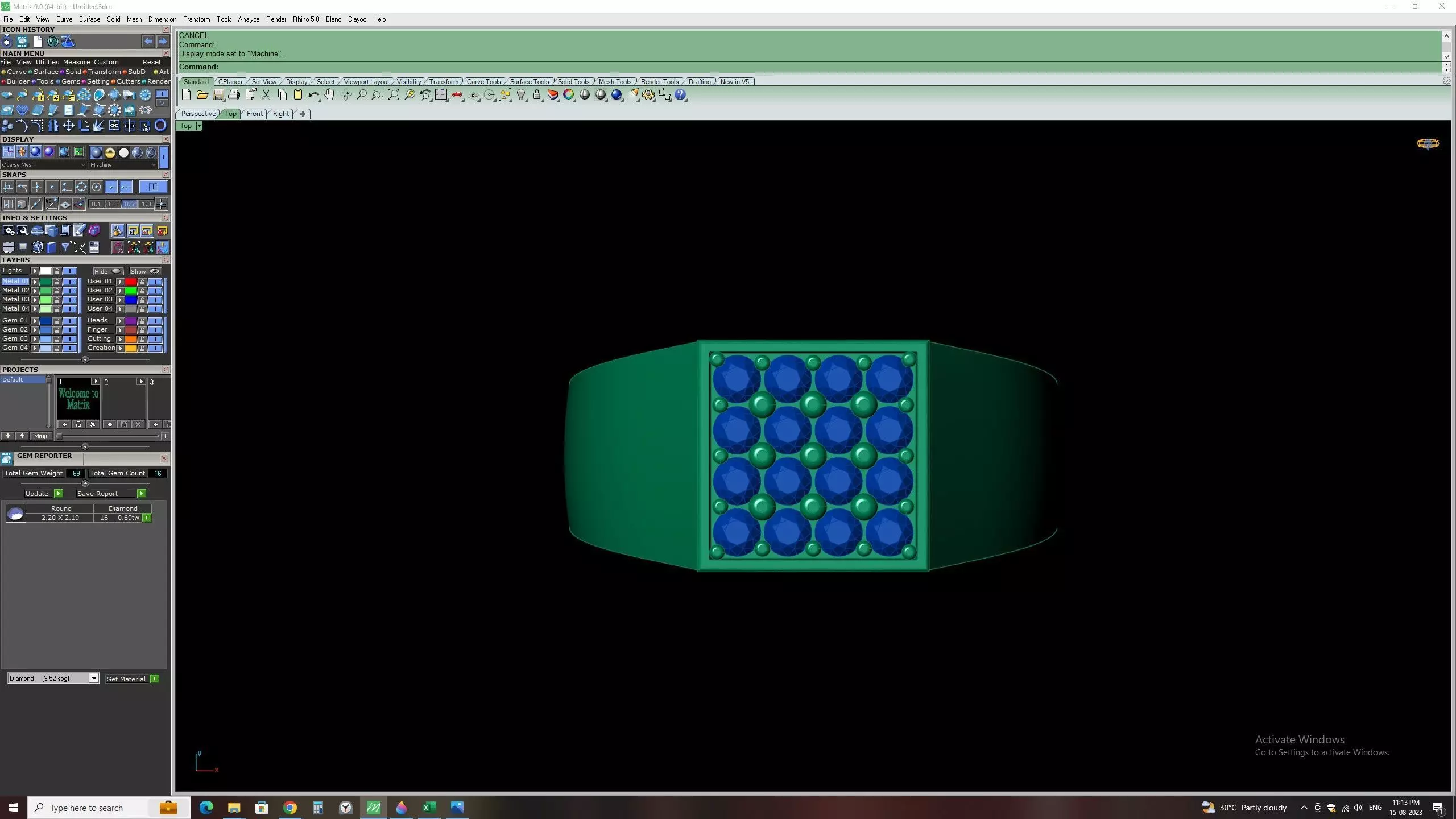 Men Diamond Ring Free 3D print model