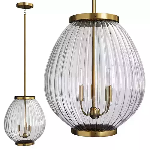 Welles 3 Light Pendant in Warm Brass