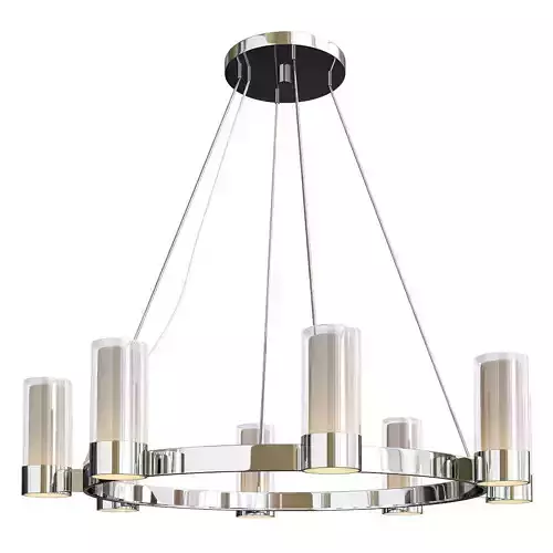 Silo 8 Light Clear Frosted Glass Chandelier