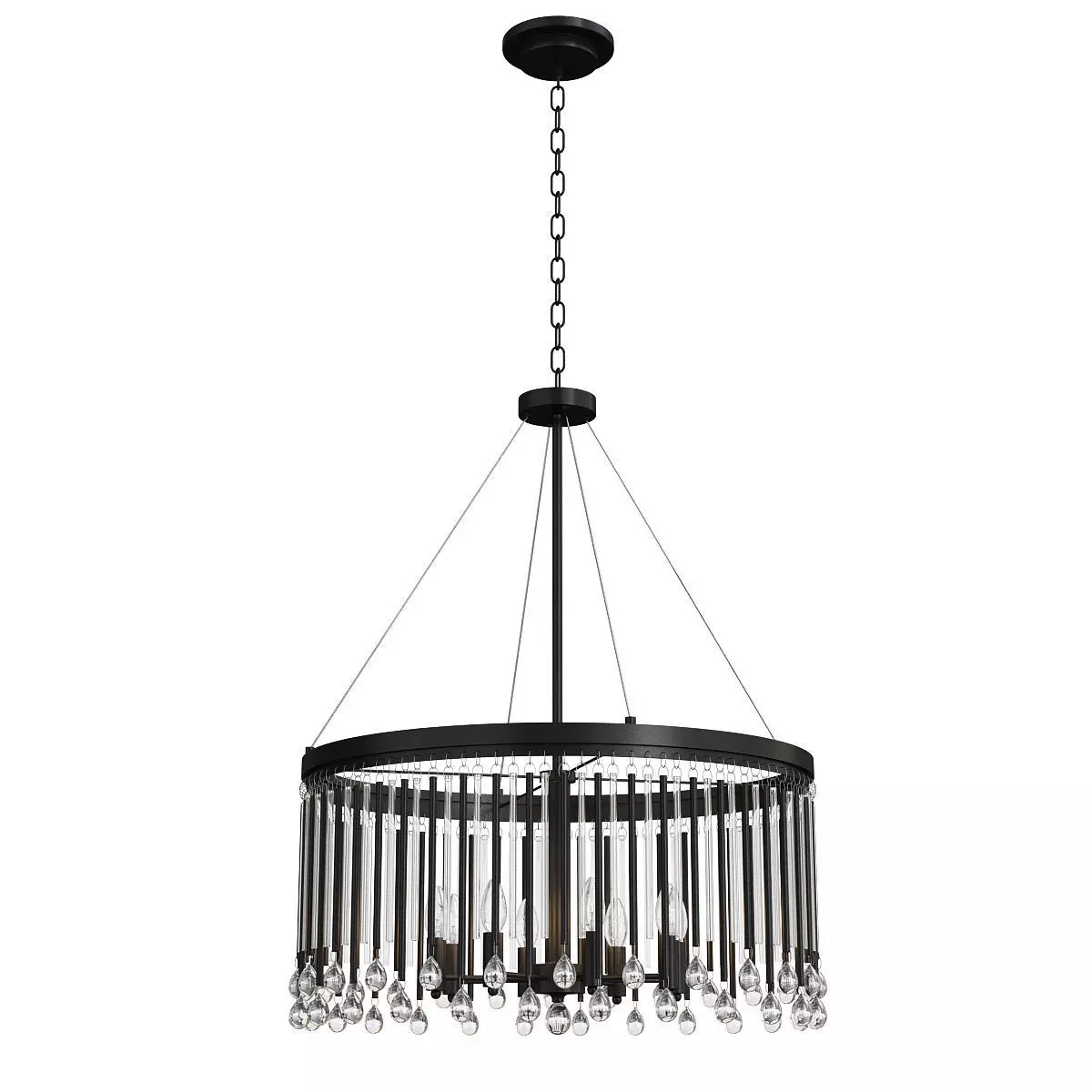 Piper 6 Light Chandelier Round Pendant Light Low-poly 3D model_0
