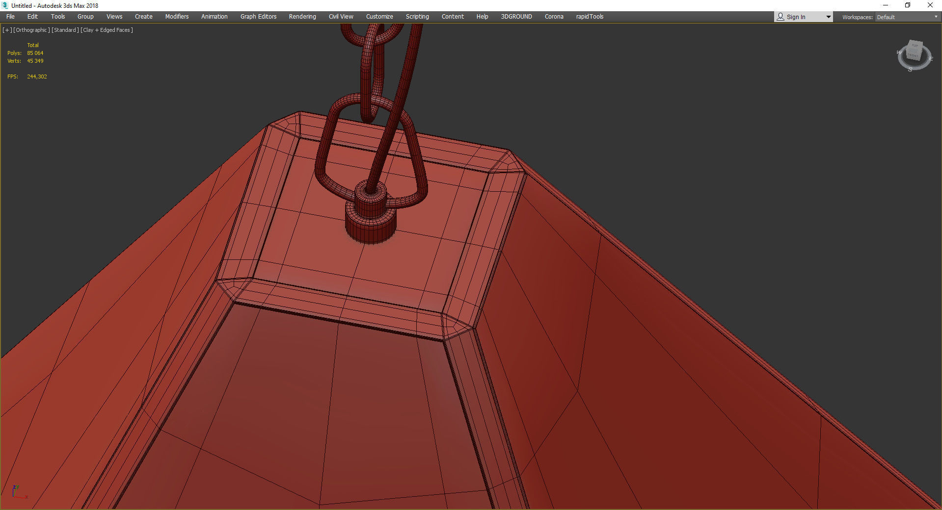 Geometry Glass Light Pendant Transparent 4 Low-poly 3D model_4