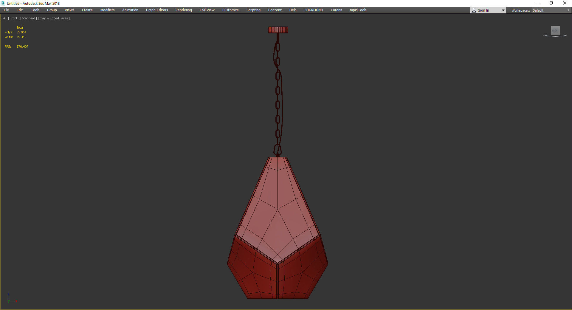 Geometry Glass Light Pendant Transparent 4 Low-poly 3D model_2