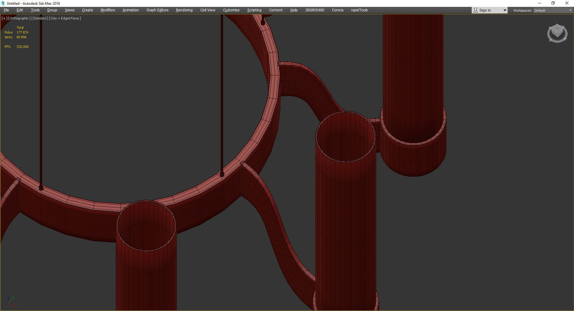 Castle Candles Bronze Low-poly 3D model_4