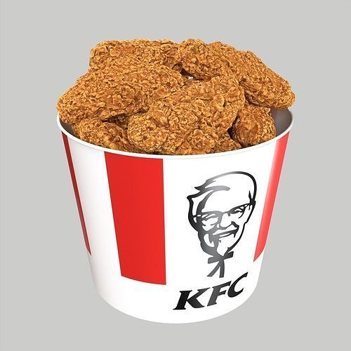 KFC 12 unique chicken wings bucket 3D model 3