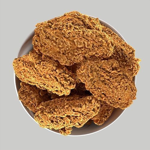 KFC 12 unique chicken wings bucket 3D model 6