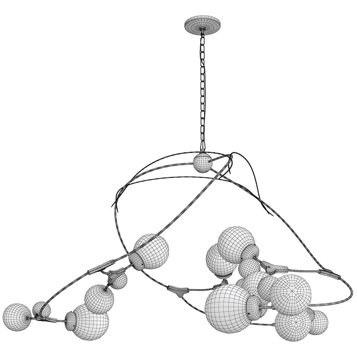 Sprig Circular Pendant Low-poly 3D model_2