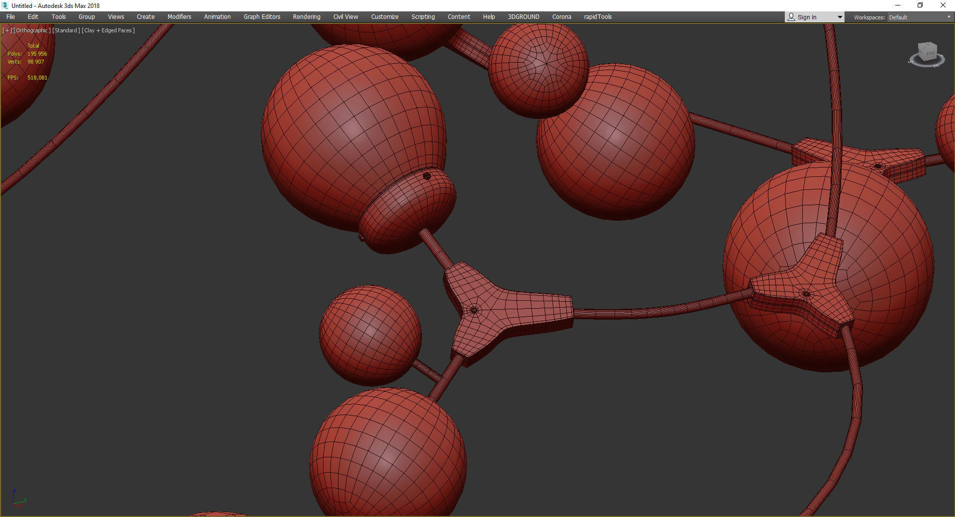Sprig Circular Pendant Low-poly 3D model_5