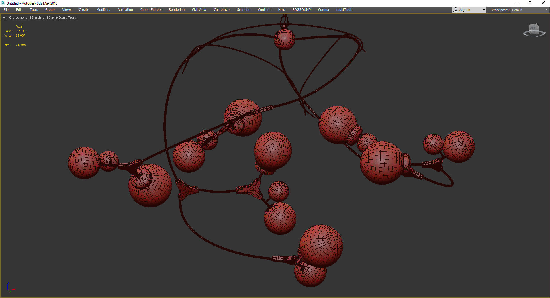 Sprig Circular Pendant Low-poly 3D model_4